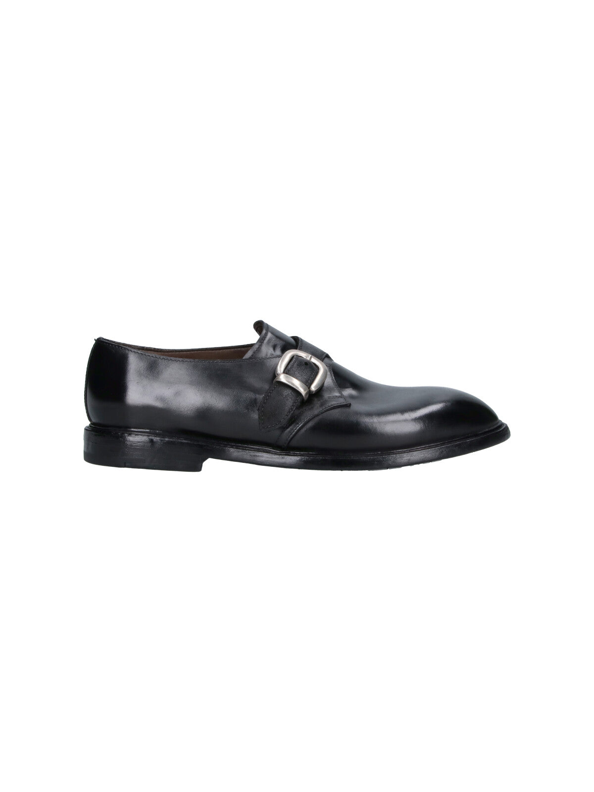 Black King Adjustable Buckle Leather Moccasins