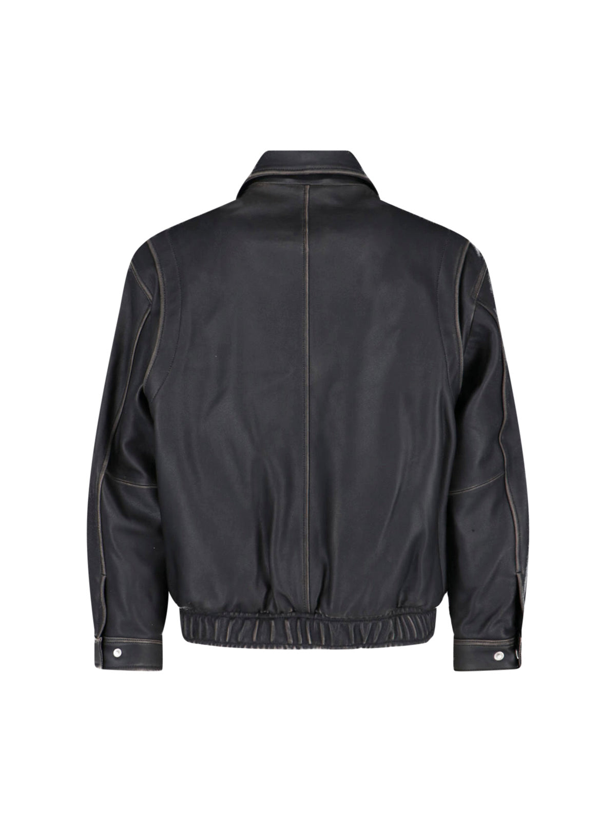 Black Lambskin Bomber Jacket