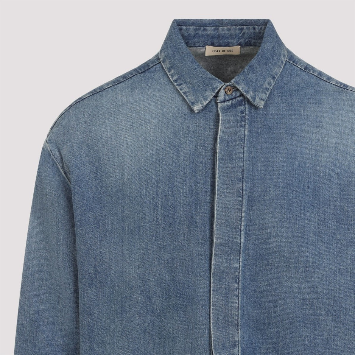 Blue Cotton Denim Shirt