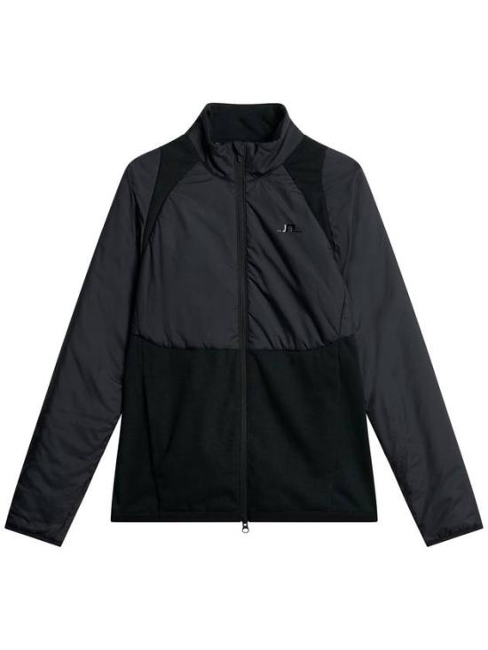 Tailored Black Polyester Jacket With Contrasting Textures