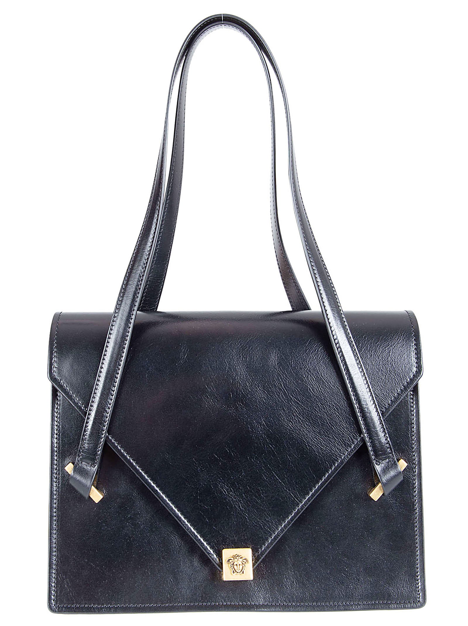 Medium Structured Calf Leather Shoulder Bag with Medusa Emblem