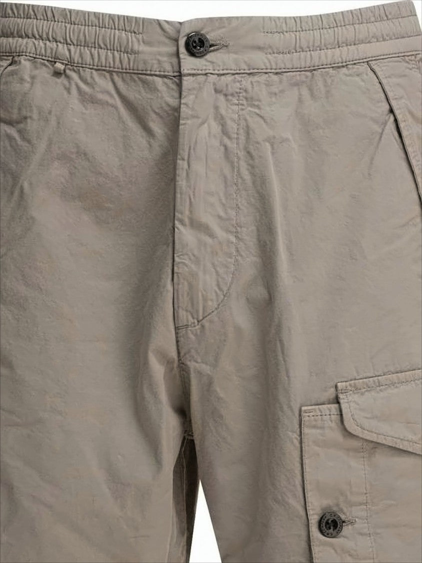 Relaxed Fit Cotton Shorts with Button Closure