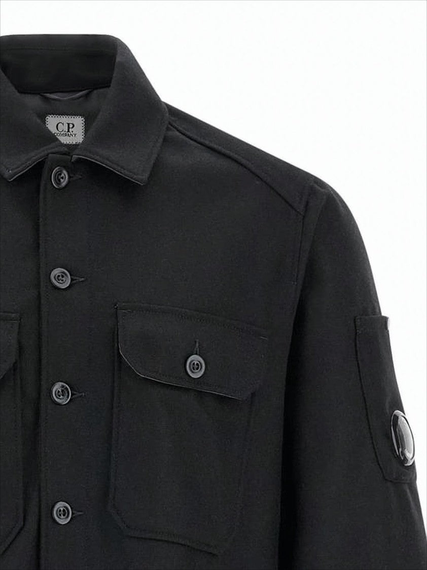 Structured Black Wool Jacket with Button-Up Front