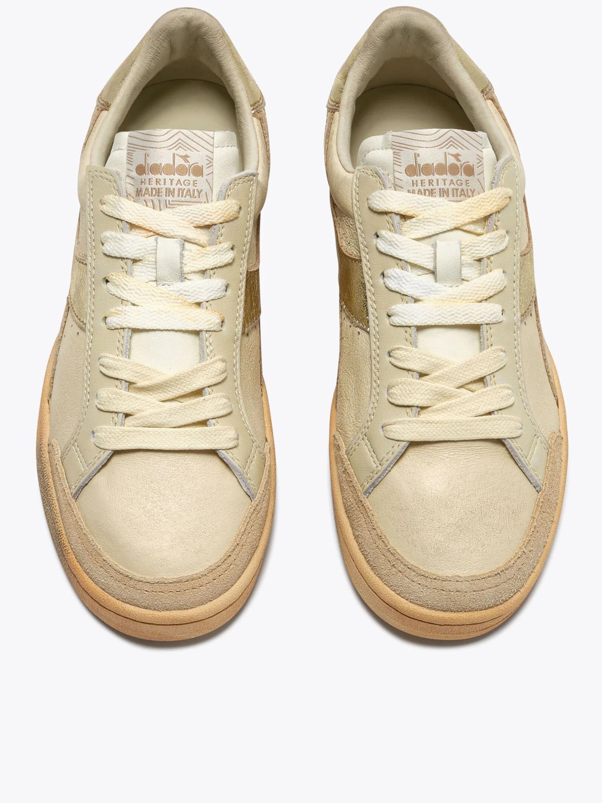 Prestige Aged Italia Cream Gold Sneakers