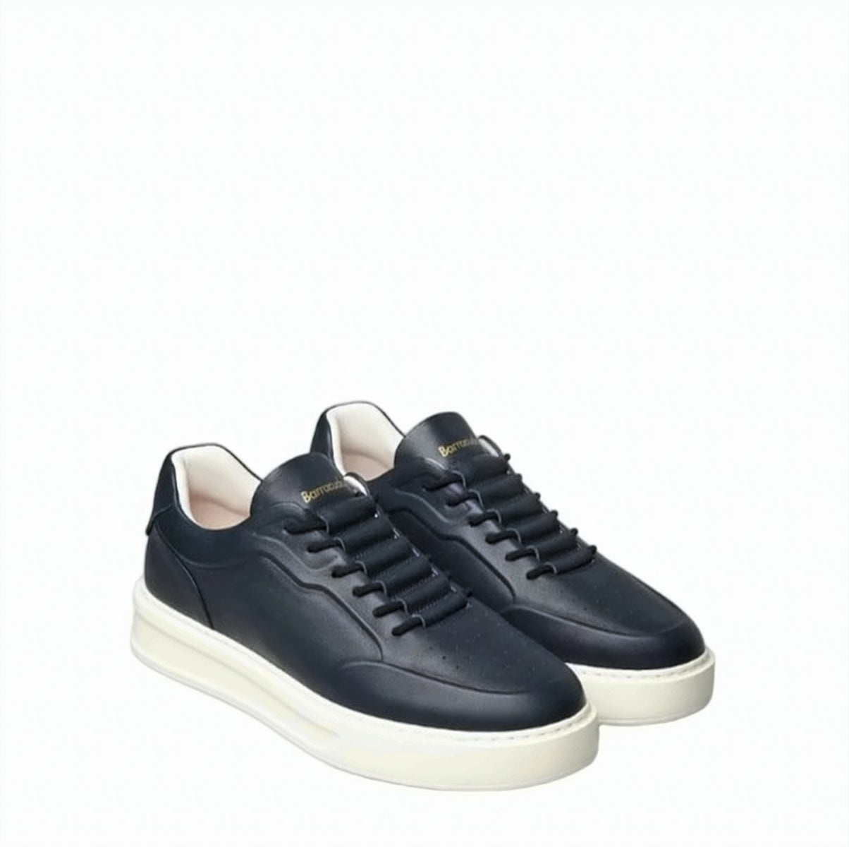 Blue Slip On Leather Sneakers