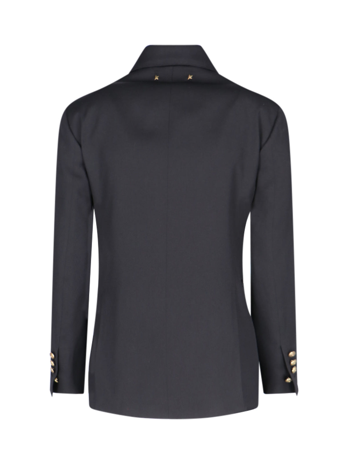 Double-Breasted Blazer, In Black Virgin Wool Gabardine