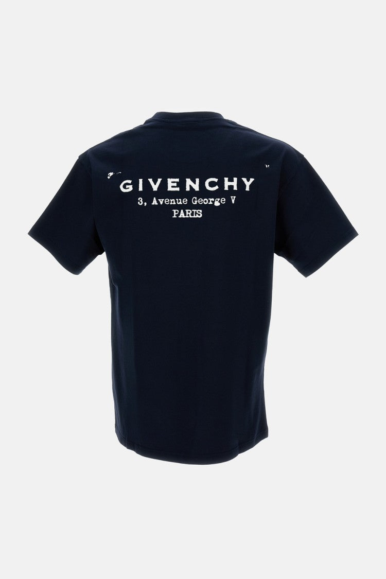 Crewneck Cotton T-Shirt With Striking Back Print