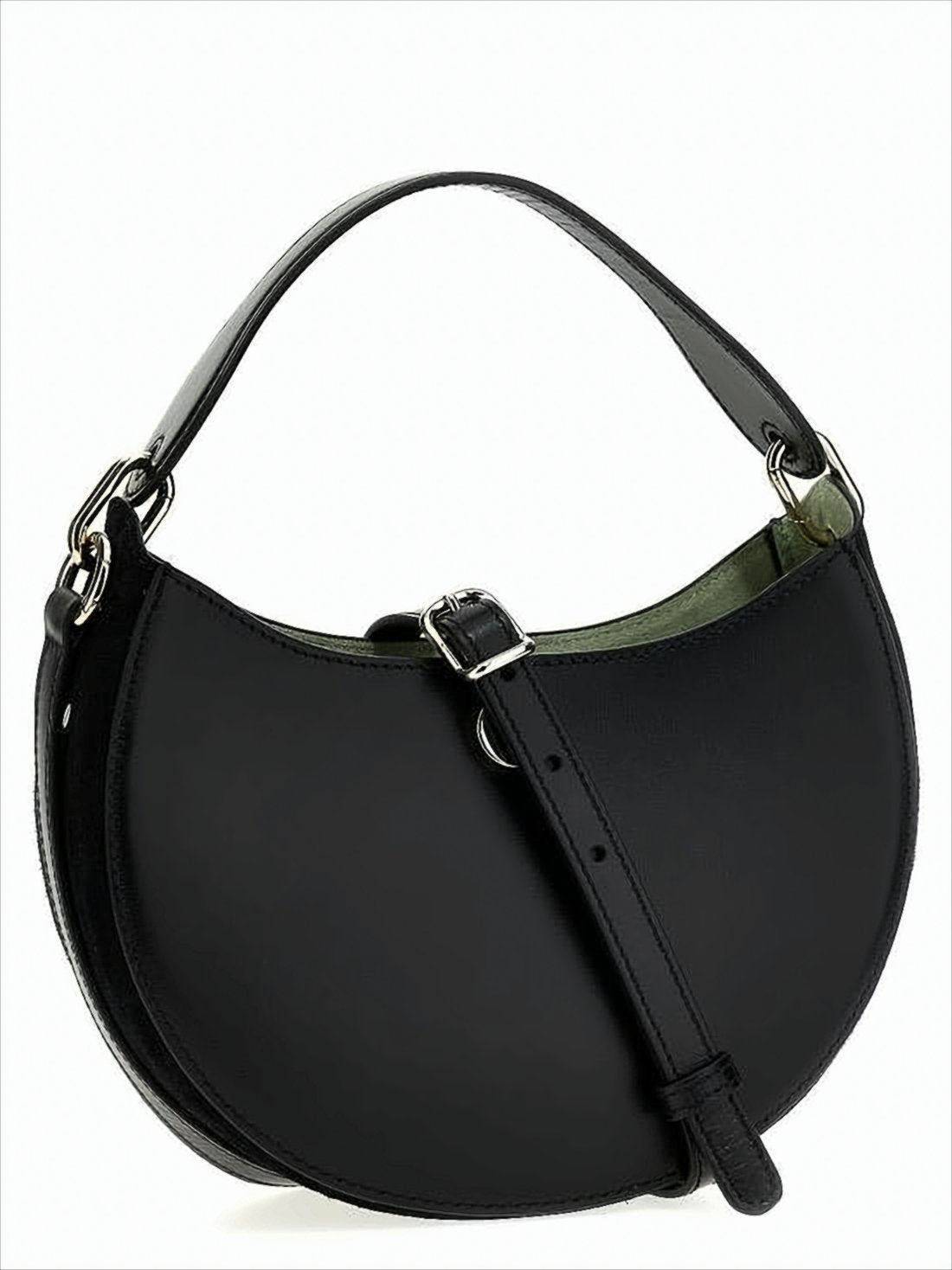 Crescent-Shaped Calf Leather Tote