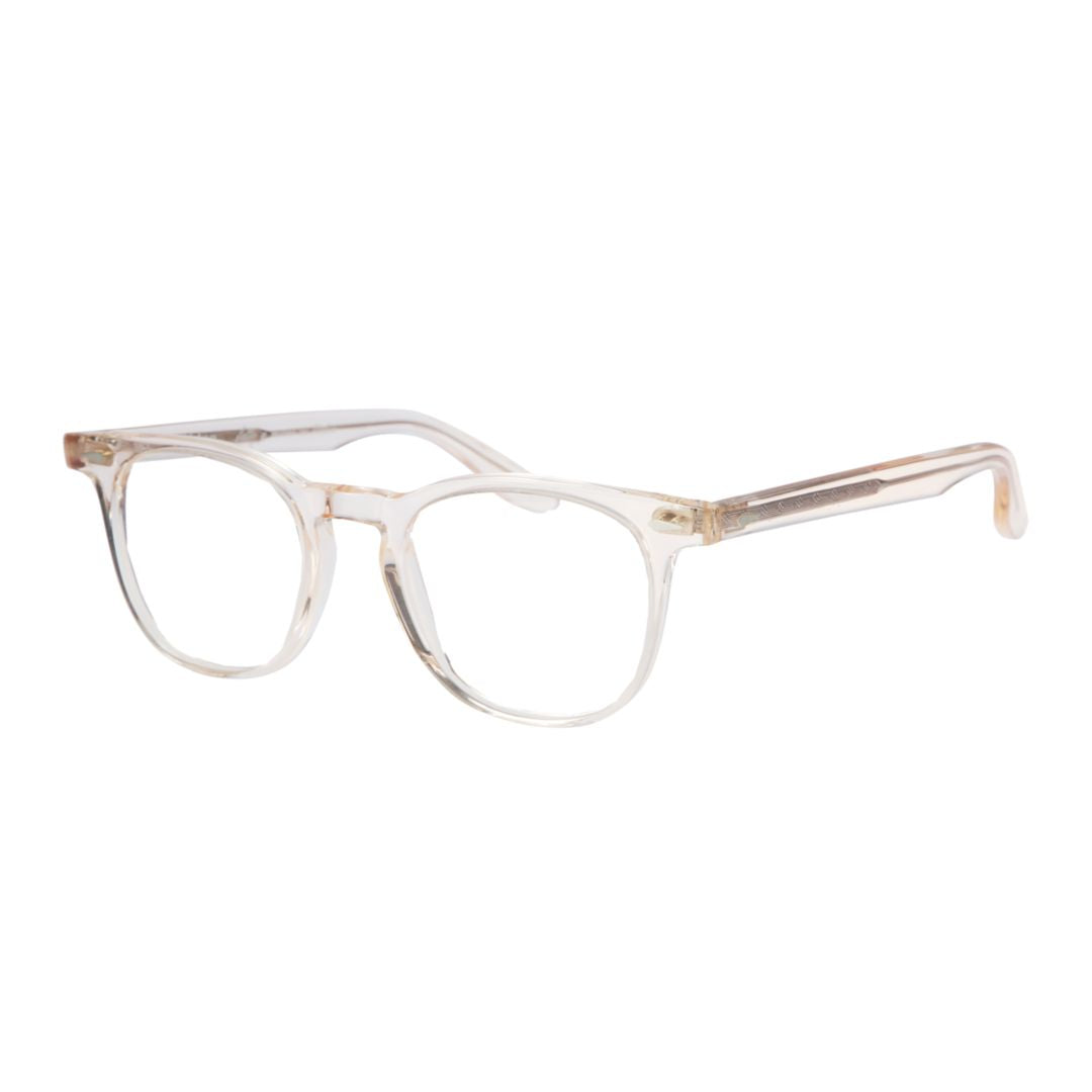 Klark Translucent Beige-Tinted Eyeglasses with Rounded Square Lenses