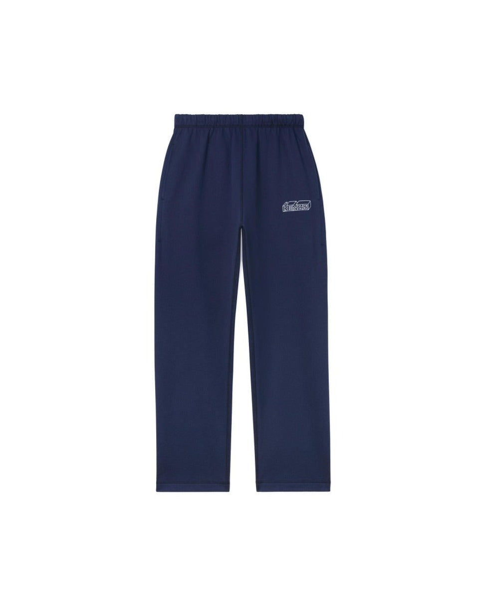 Relaxed Blue Straight Jog Pants