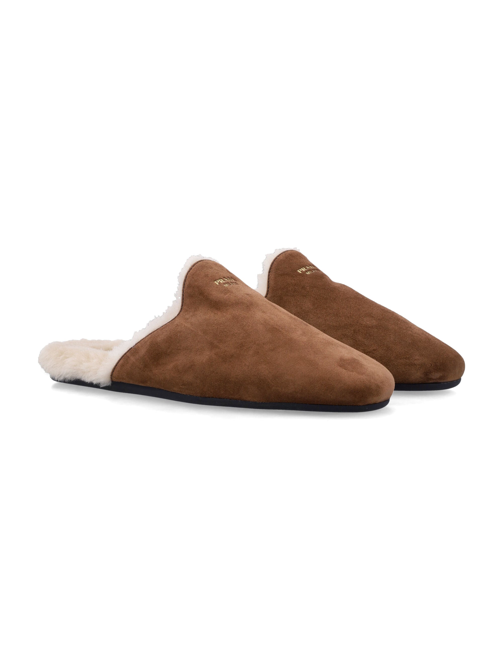 Suede Leather And Shearling Mules