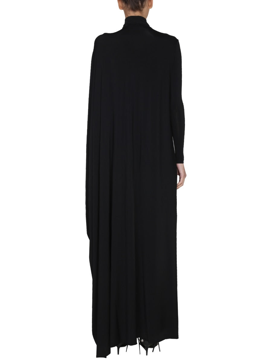 Sleek Minimalist Maxi Dress in Stretch Nylon Jersey