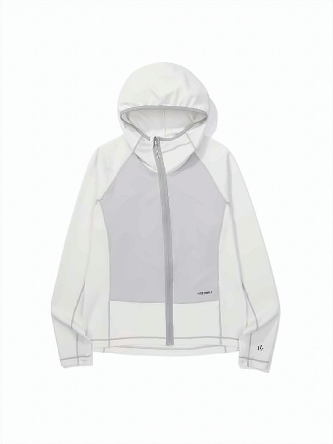 Two-Tone Hooded Activewear Jacket with Thumb Holes