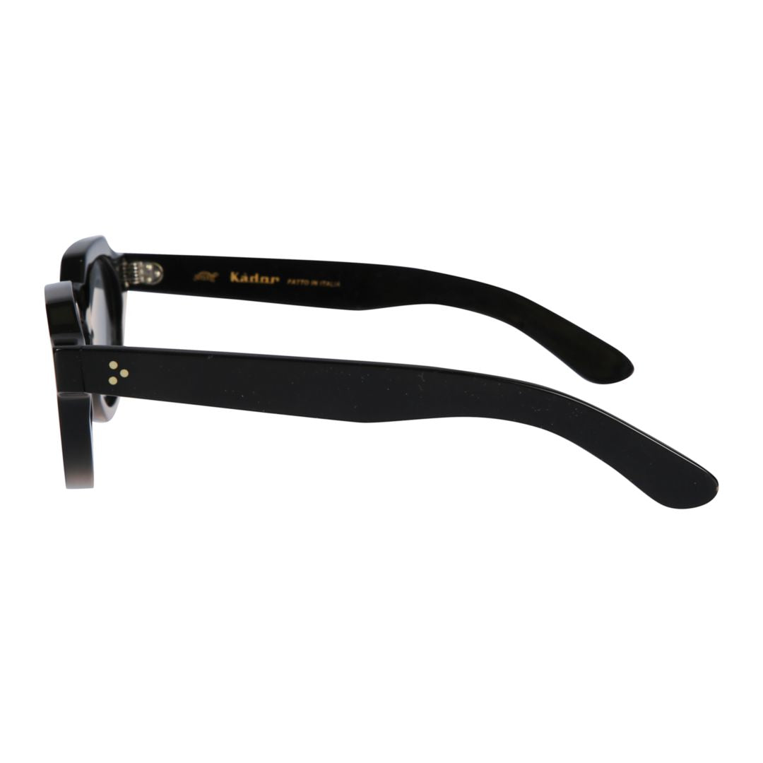Spike Glossy Black Rounded Frame Sunglasses with Gradient Lenses