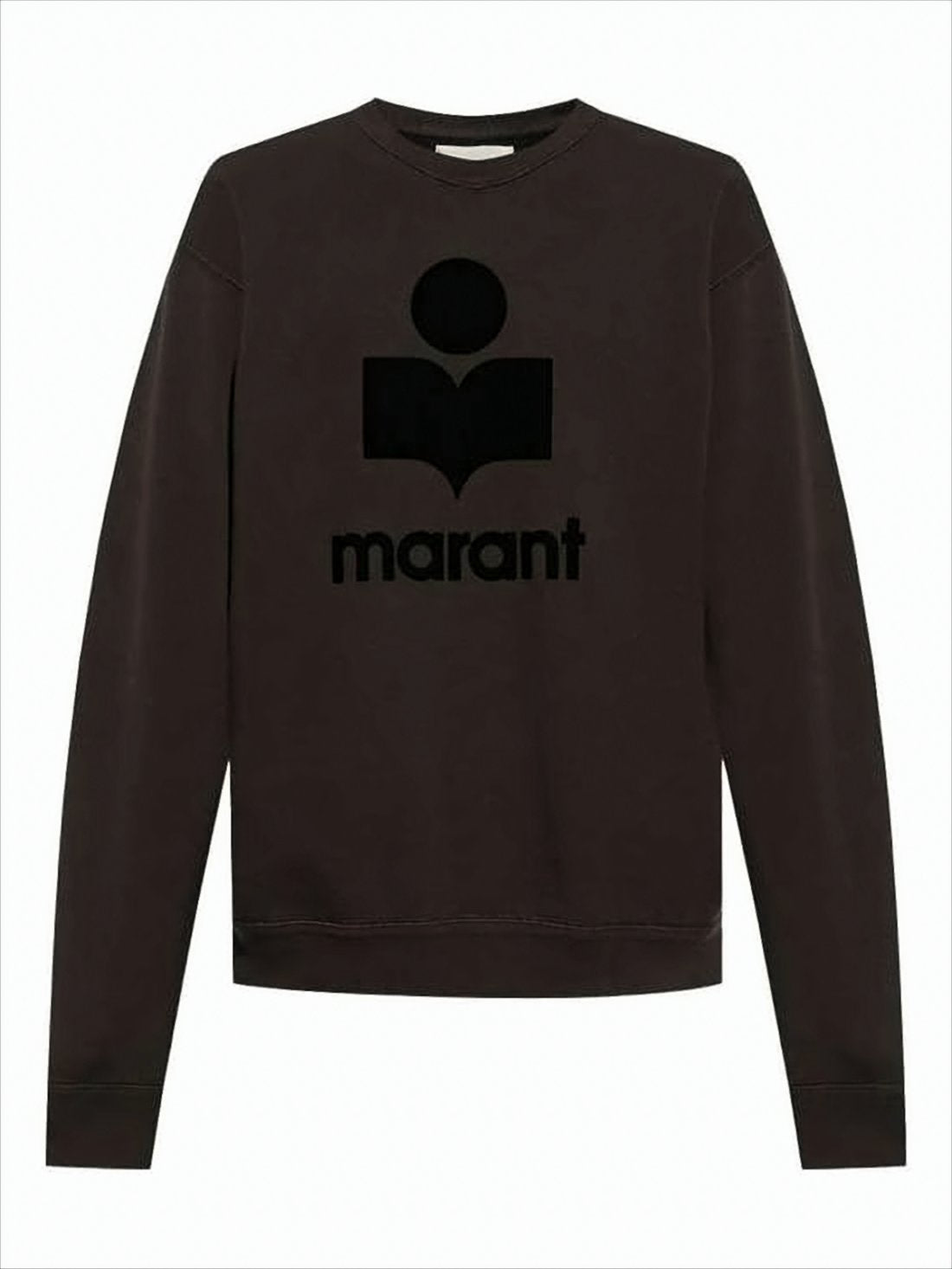 Relaxed Fit Black Long-Sleeve Sweatshirt with Textured Logo