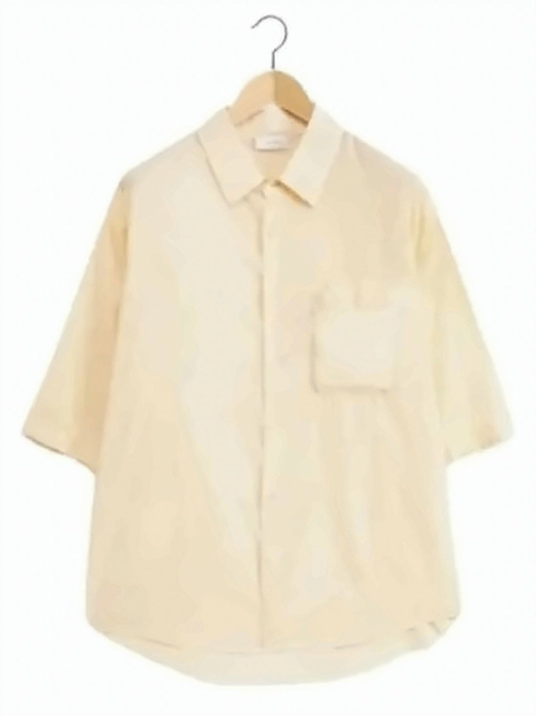 Short-Sleeved Cotton Shirt with Classic Collar