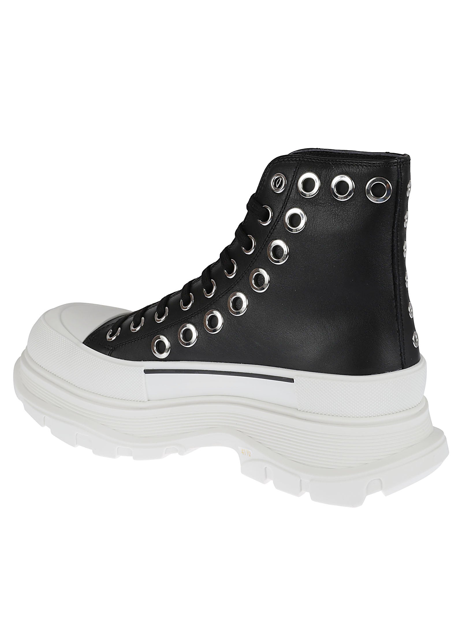 High-Top Sneakers with Unique Eyelet Design