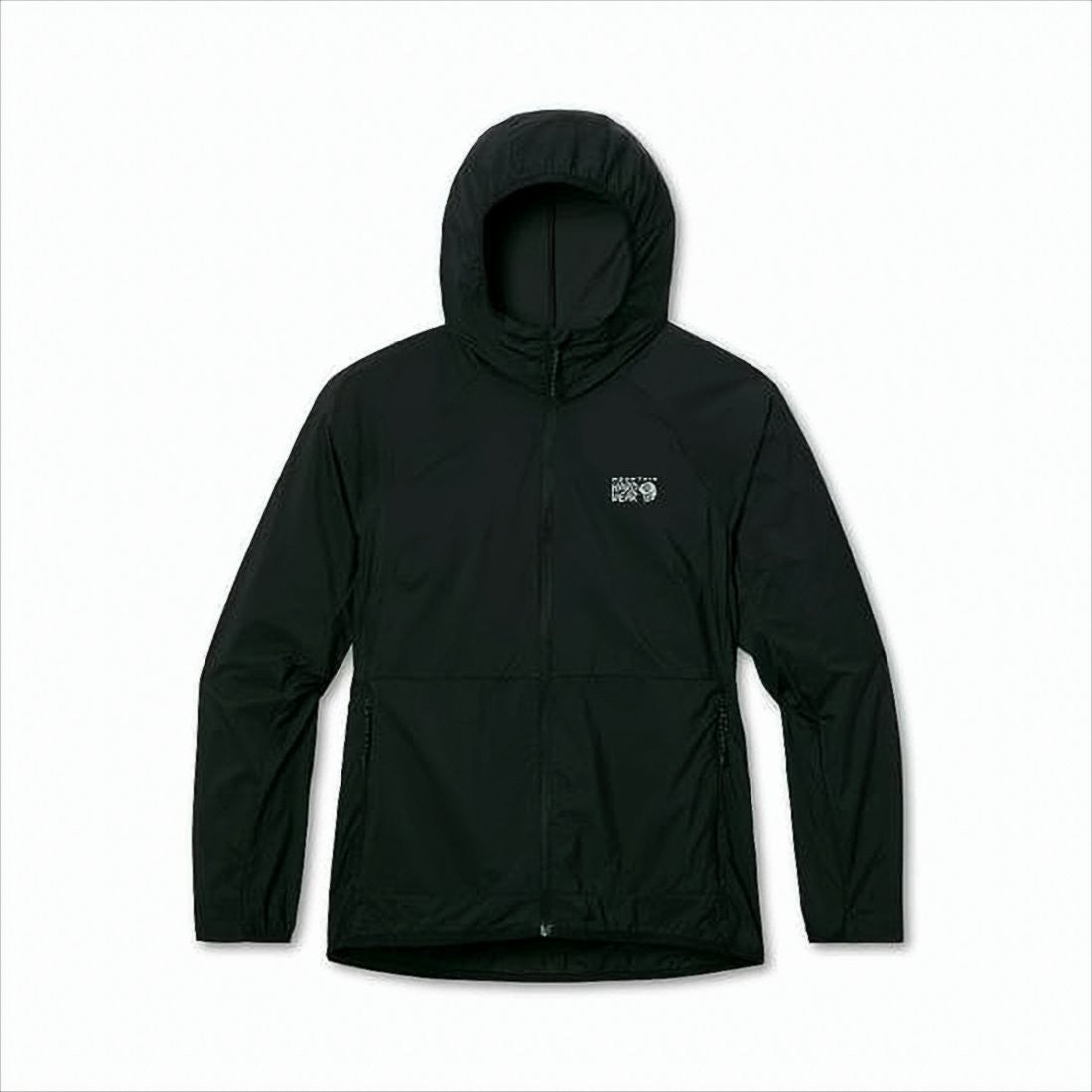 Lightweight Black Jacket with Attached Hood
