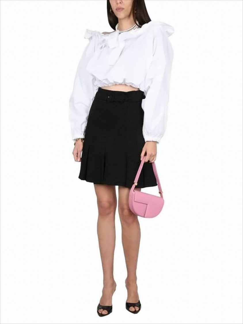 Black Flared Mini Skirt