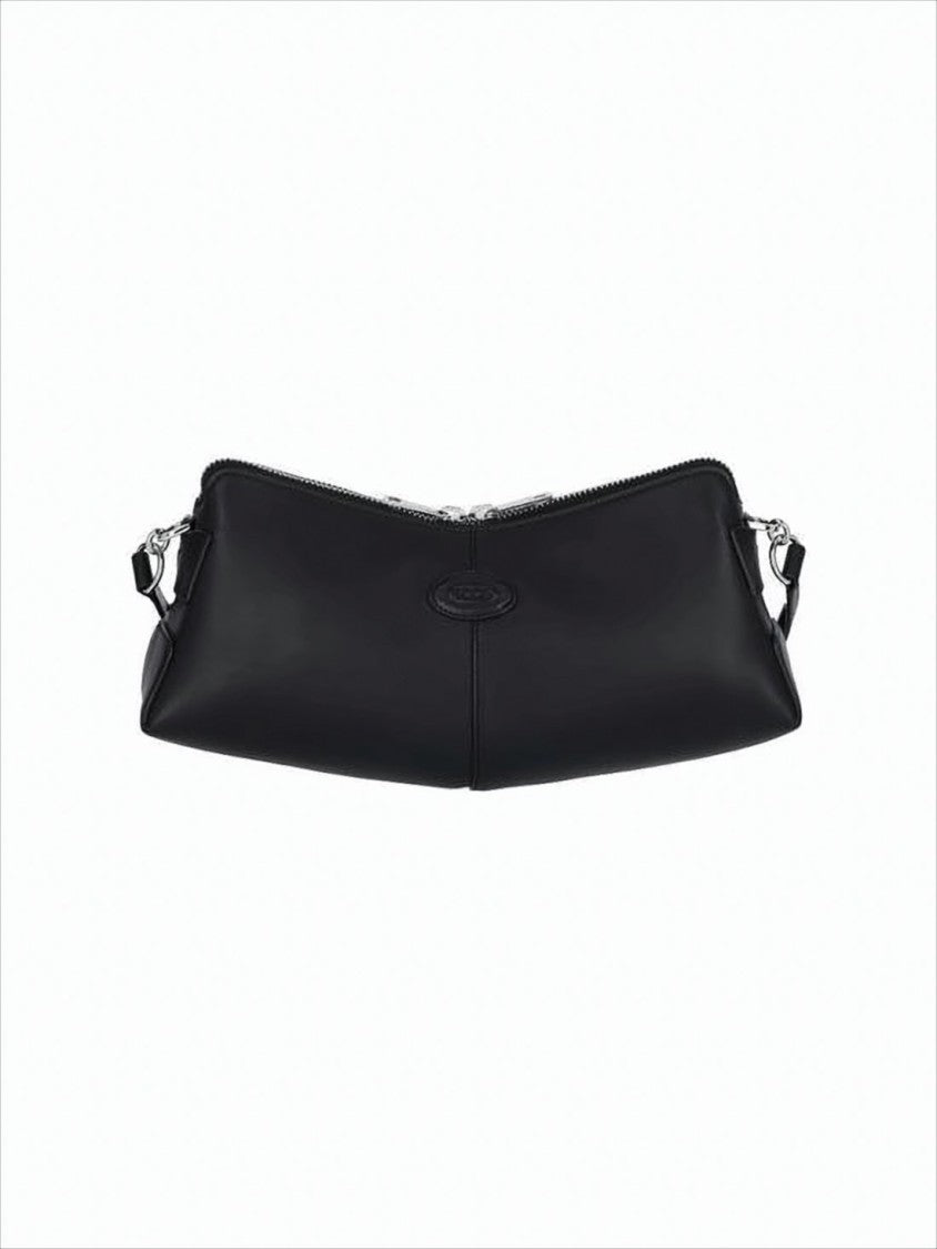 Podłużna torba crossbody z gładkiej skóry cielęcej