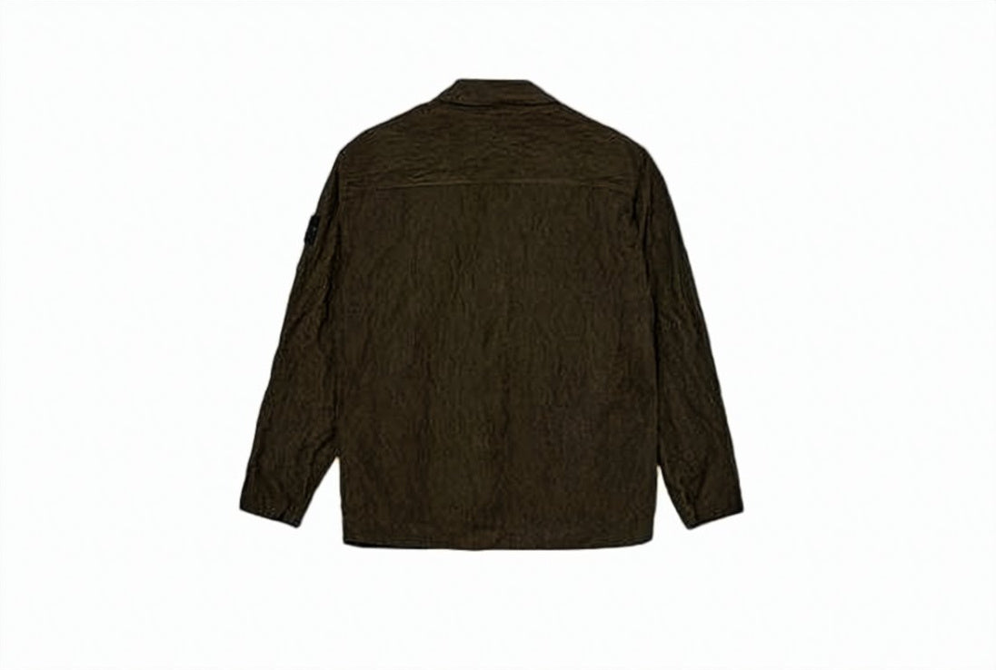 Crinkled Texture Jacket with Pointed Collar