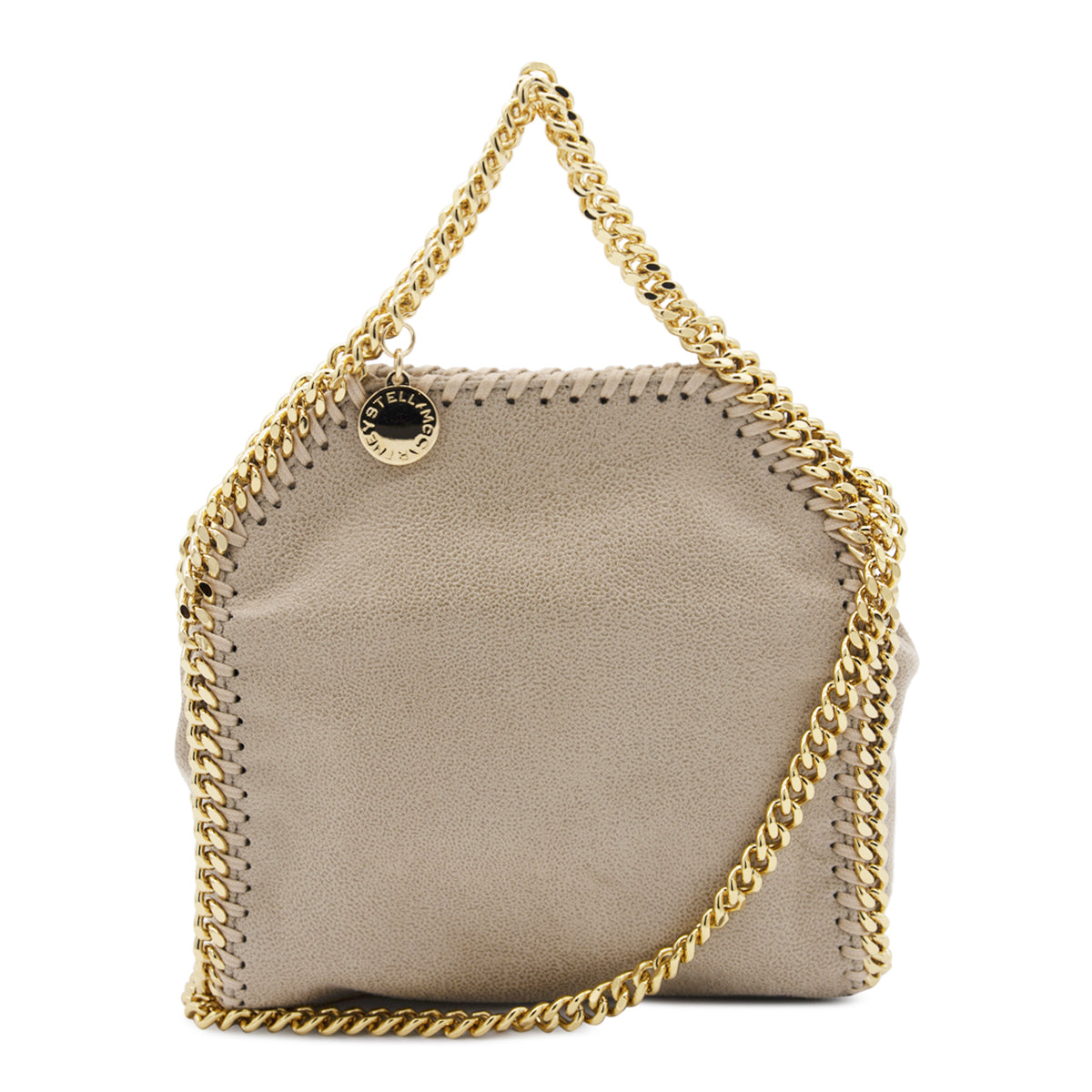 Cream Faux Leather Falabella Tote Bag