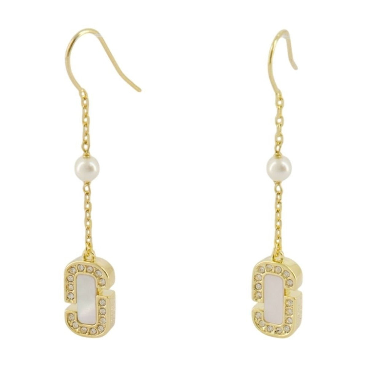 Mop Drop Earrings - Metal - Gold