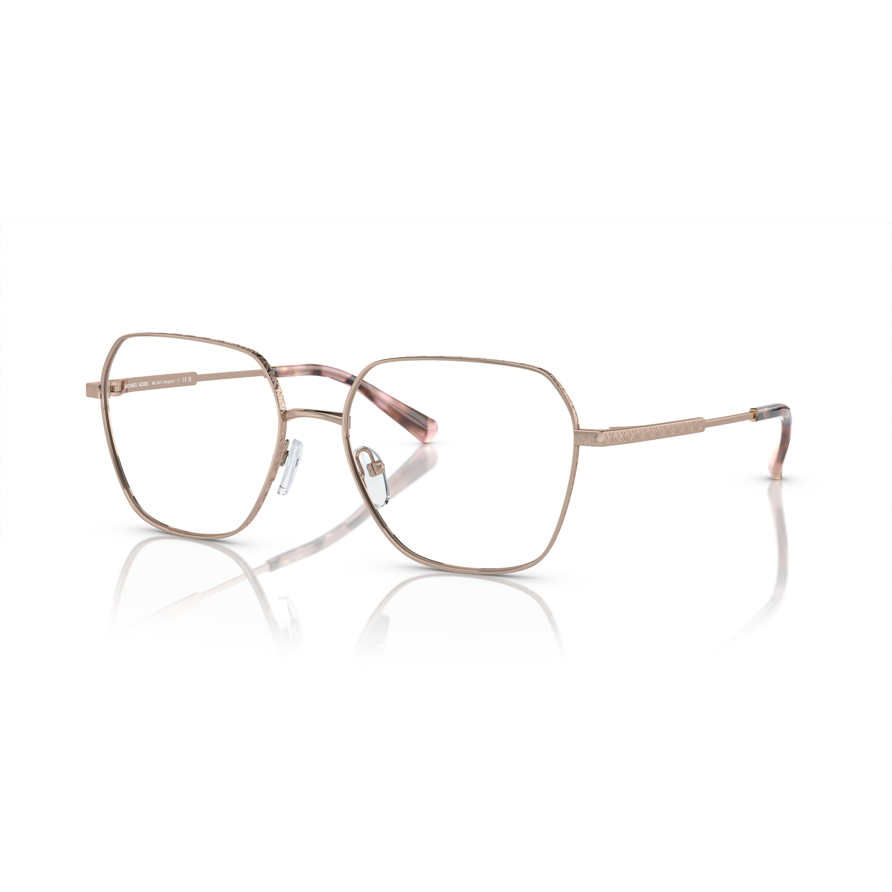 0mk3071 Delicate Gold Metal Sunglasses with Gradient Temples