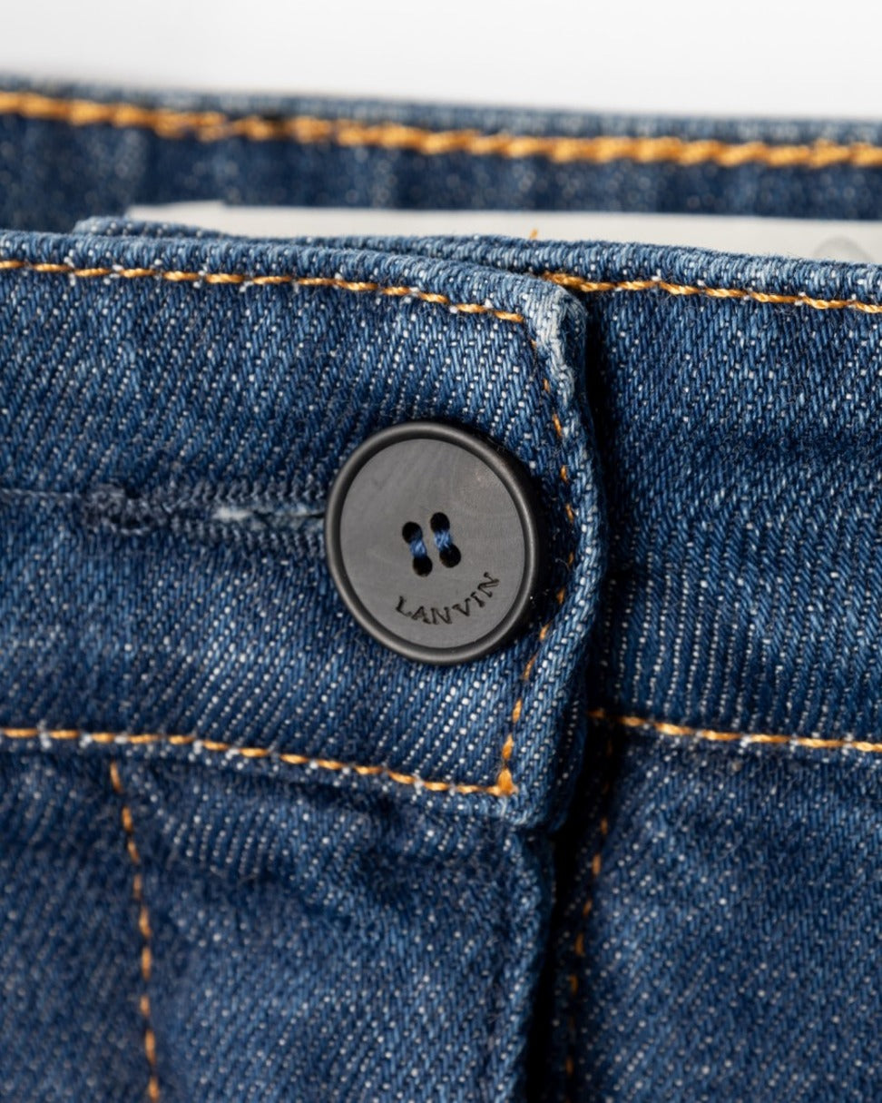 Mid-Length Denim Skirt