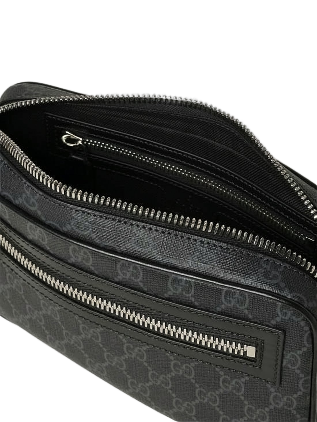 Canvas Crossbody Bag with Monogram Pattern