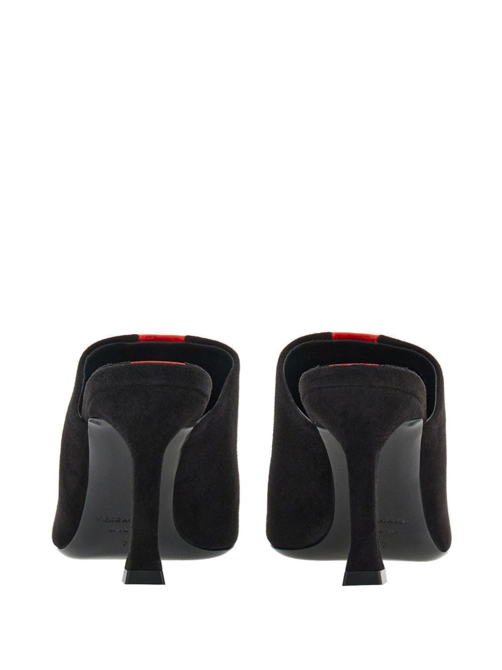 85mm Black Goat Suede Mules