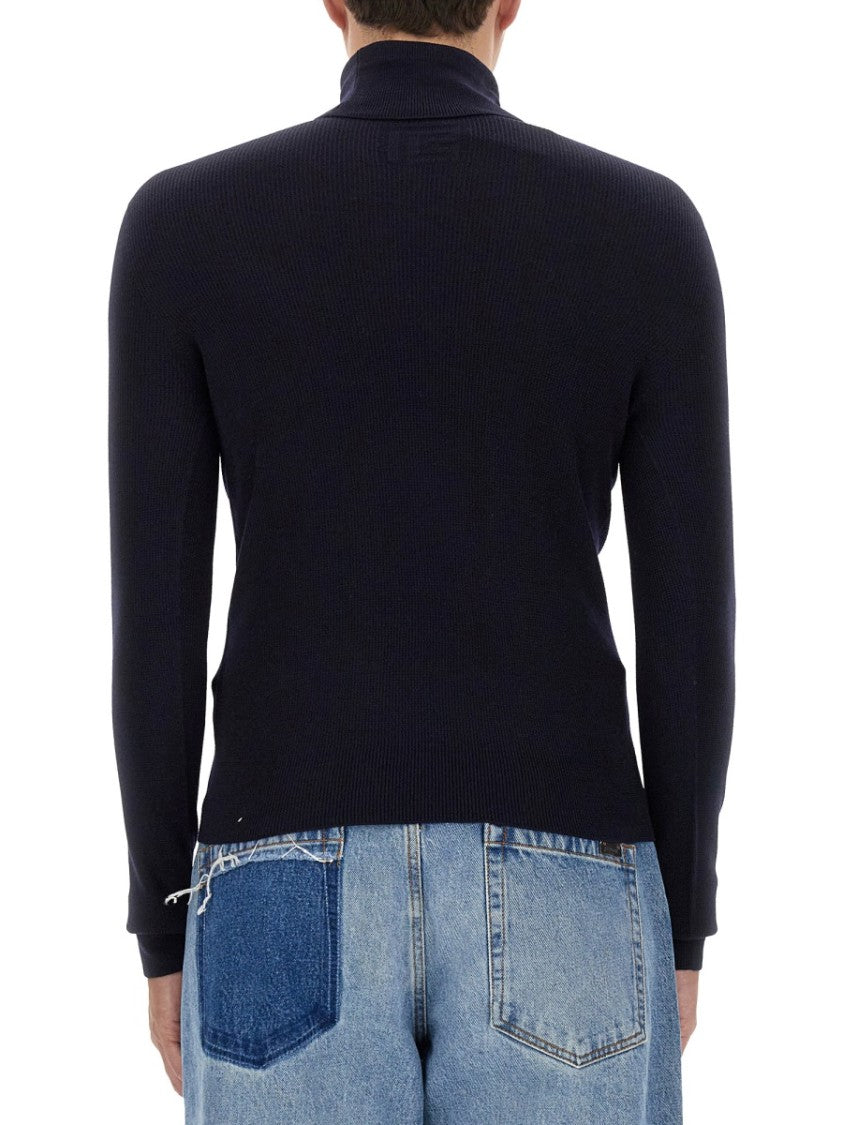 Ribbed High Neck Turtleneck Sweater