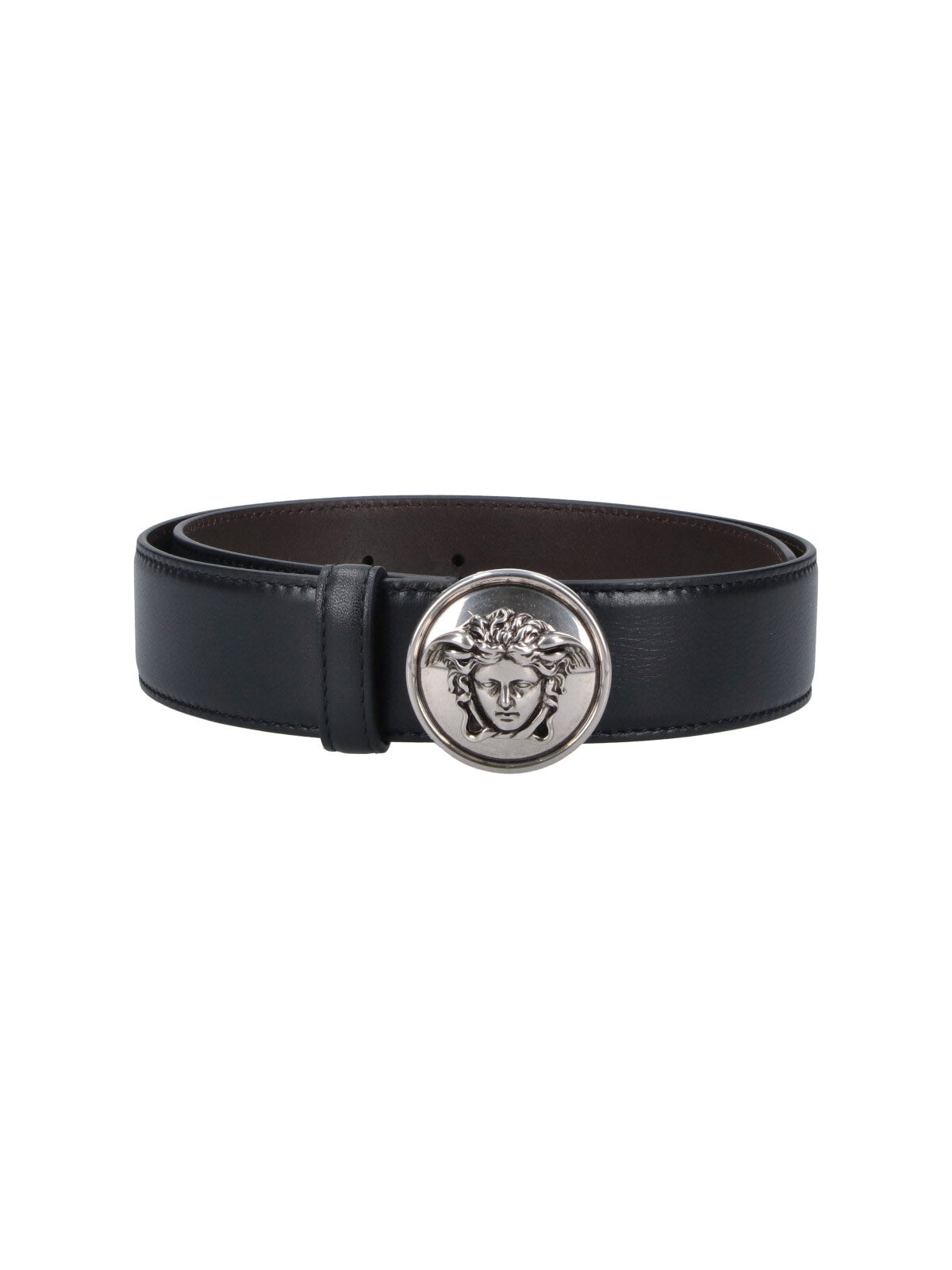 Black Medusa Biggie Calf Leather Belt