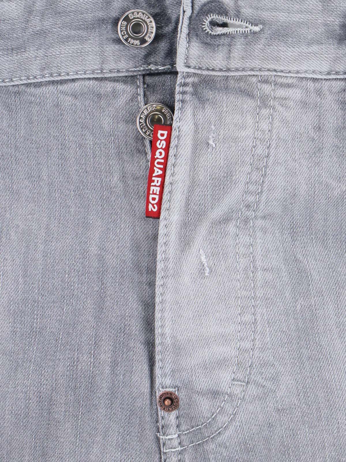 Jeansy z prostą nogawką z teksturowanego, spranej szarości denimu