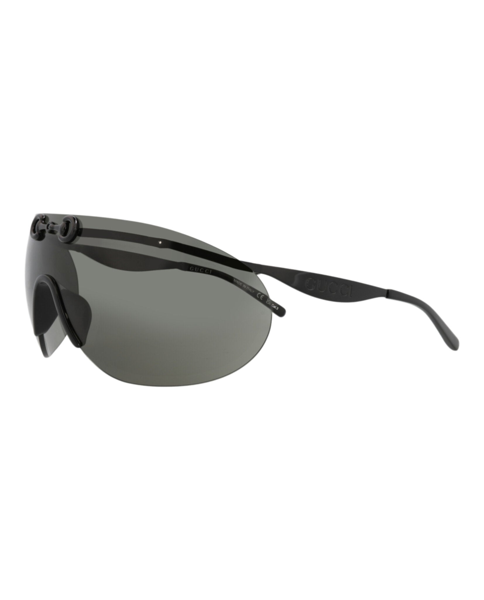 Shield-Frame Metal Sunglasses