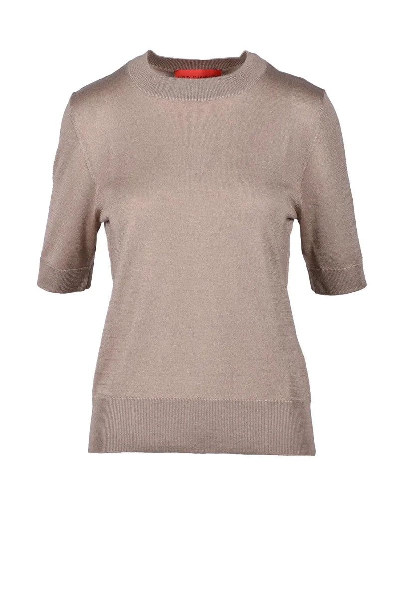 Silk and Cashmere Knit Top - Taupe