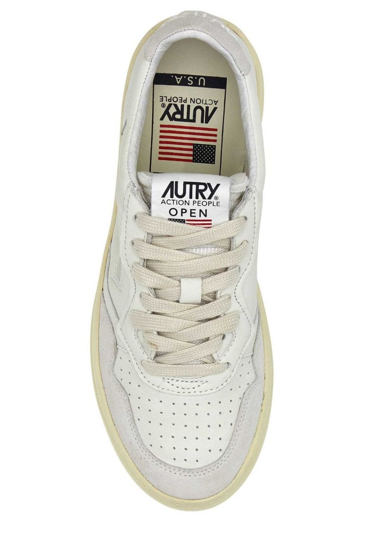 Low-Top Minimalist Sneakers with Perforated Panels