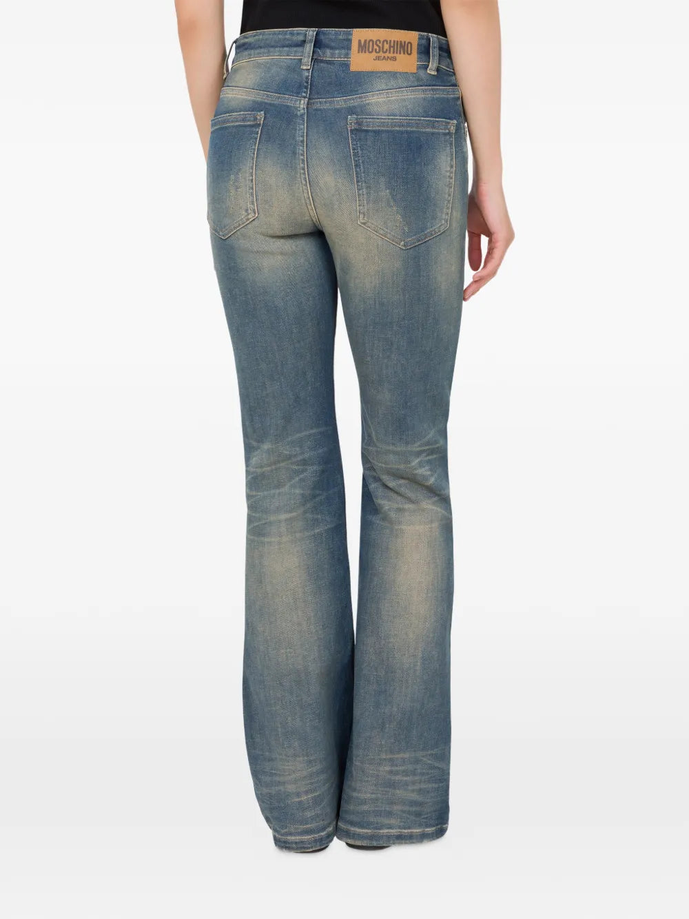 Flared Vintage Wash Moschino Denim Pants