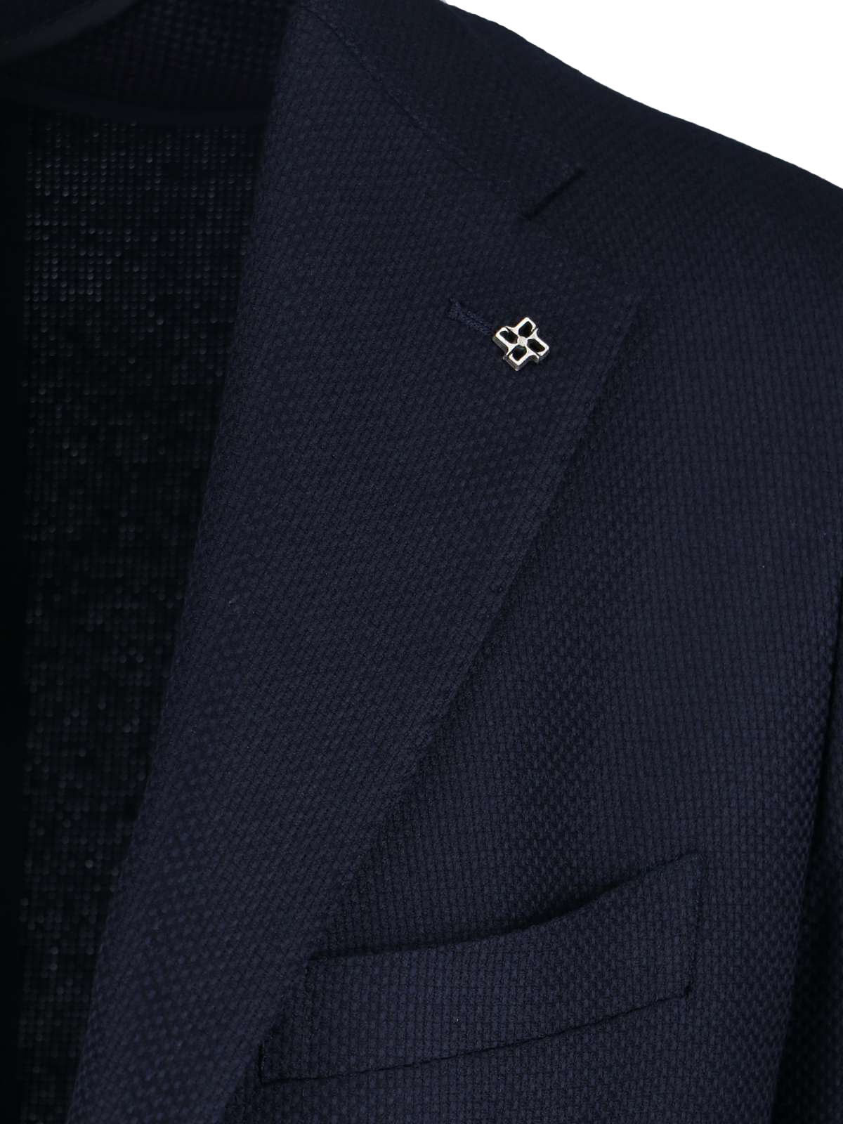 Navy Virgin Wool Single-Breasted Blazer