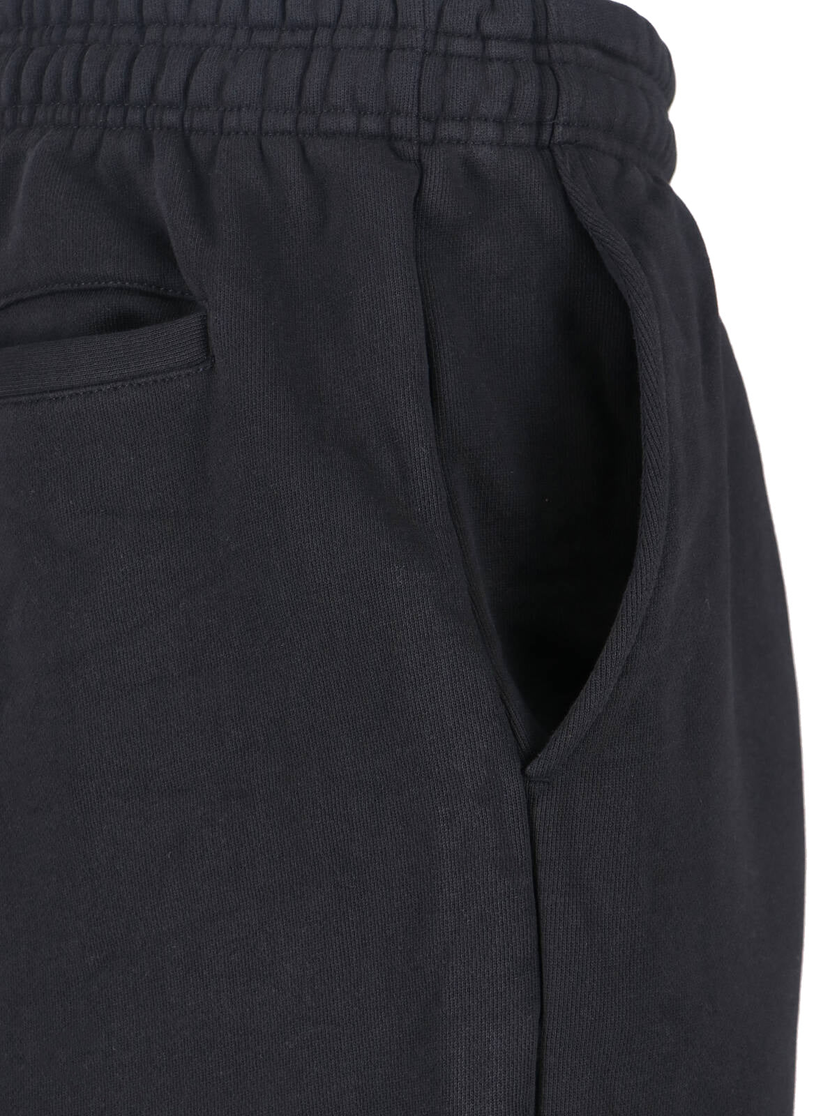 Black Elastic Waistband Cotton Sports Trousers