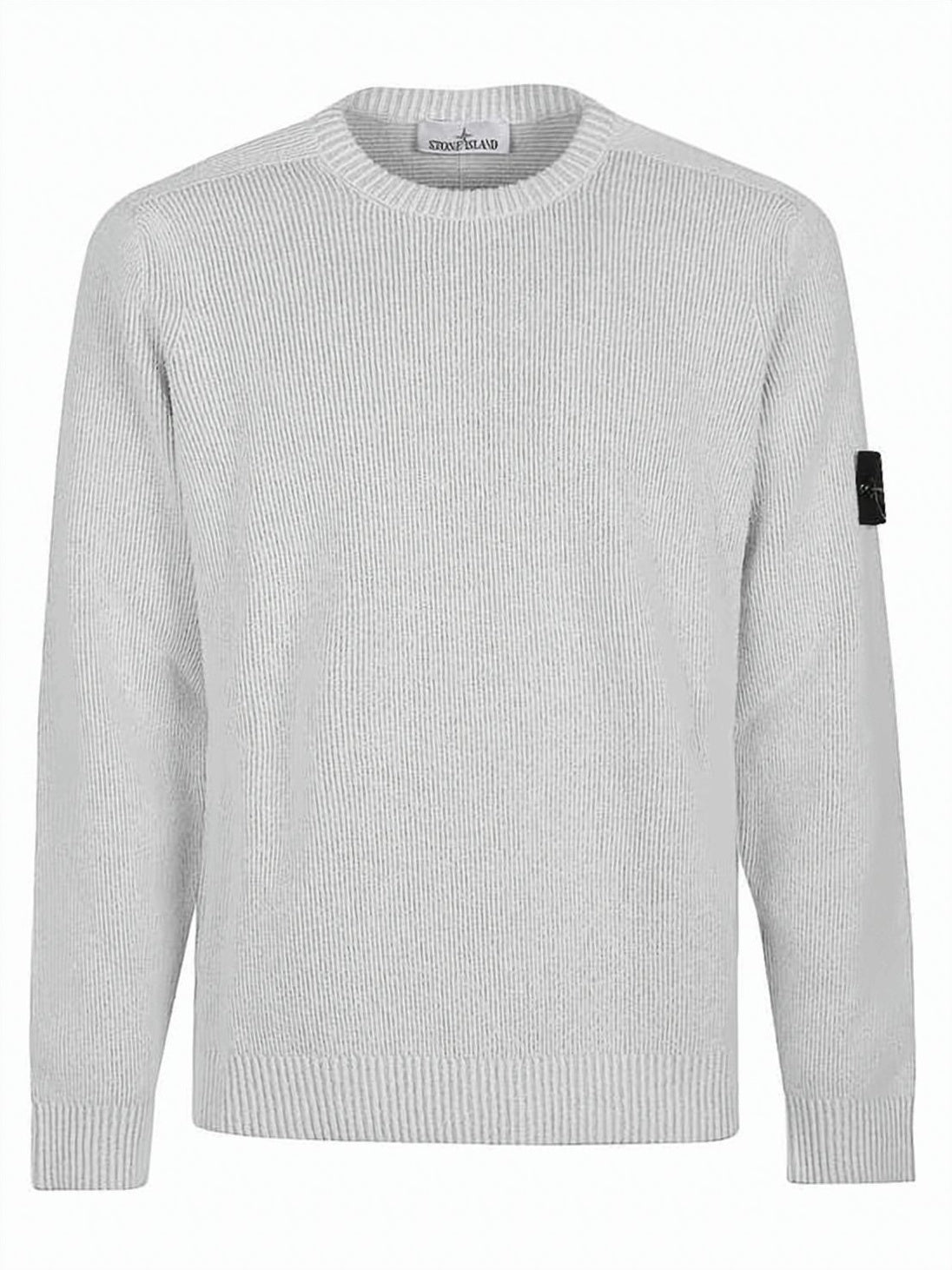Ribbed Knit Sweater with Iconic Patch
