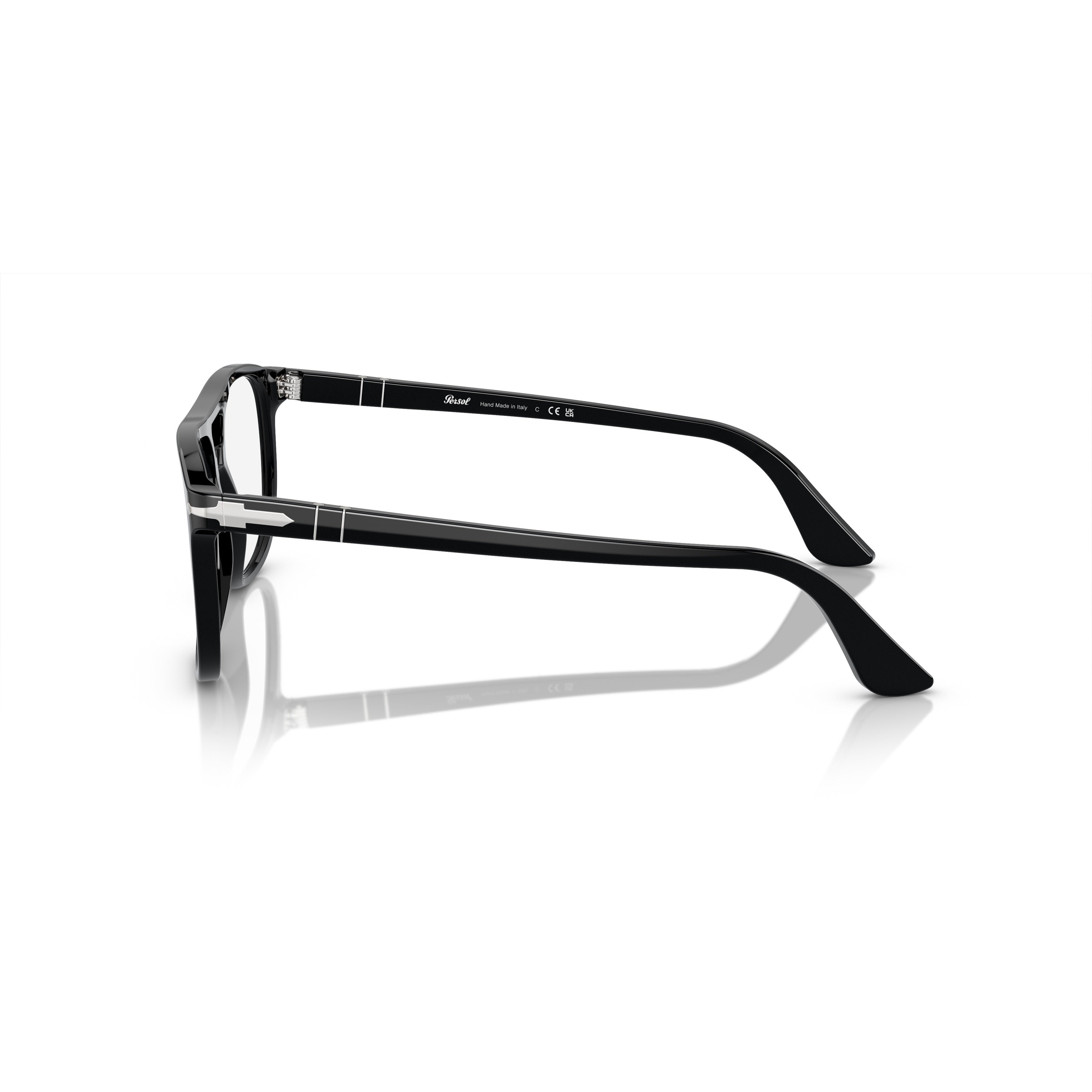 0po3329v Bold Rectangular Eyeglasses with Double Bridge Design