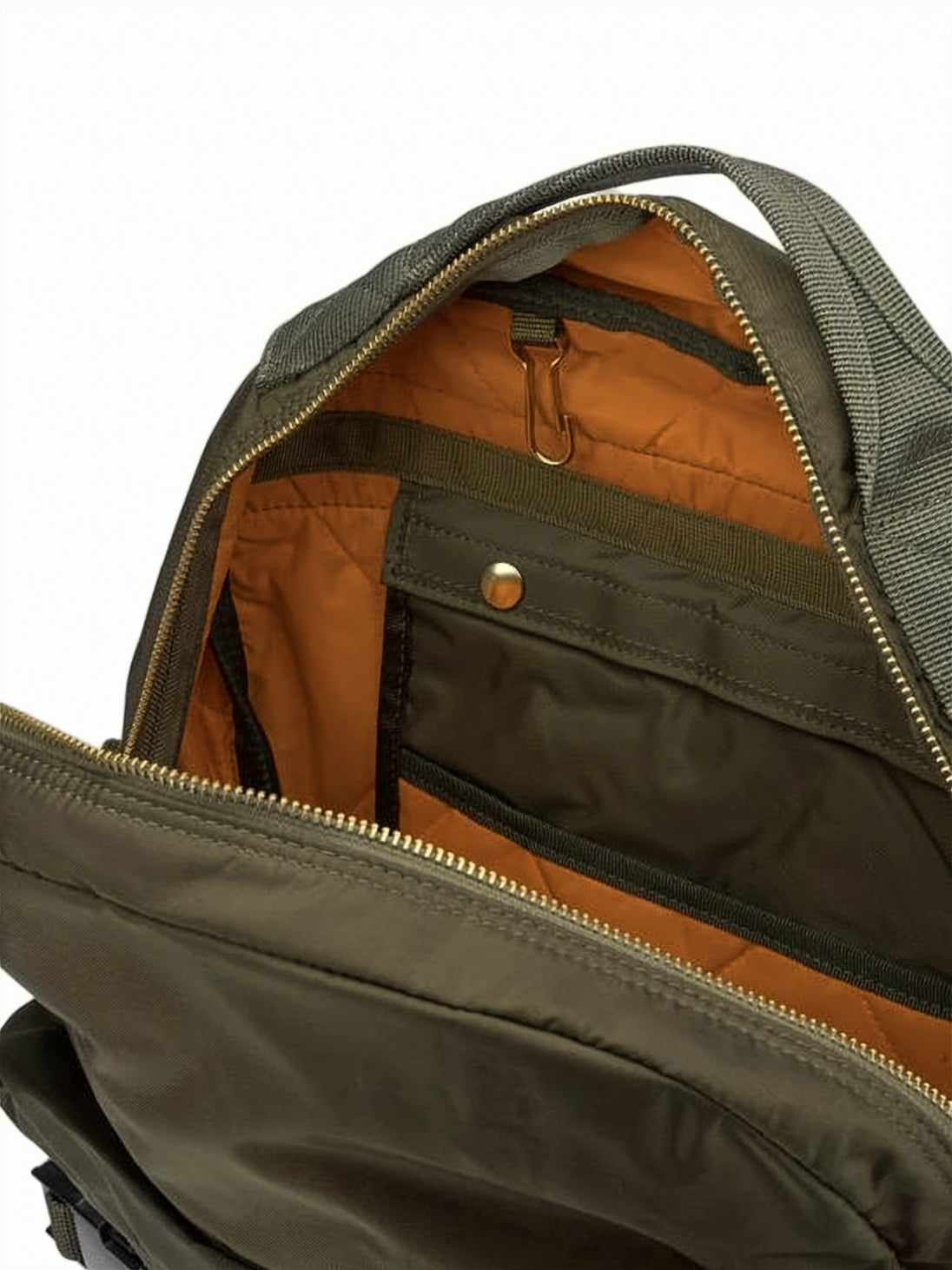 Durable Olive Green Nylon Daypack With Spacious Design