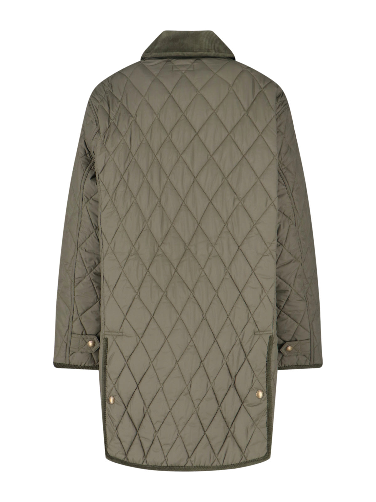 Green Quilted Velvet Collar Recycled Jacket