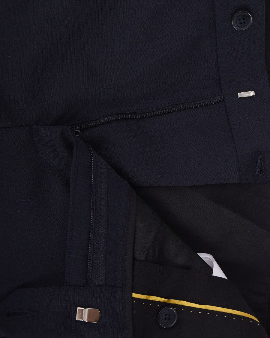 Single-Breasted Stretch Viscose Suit With Scalloped Hem