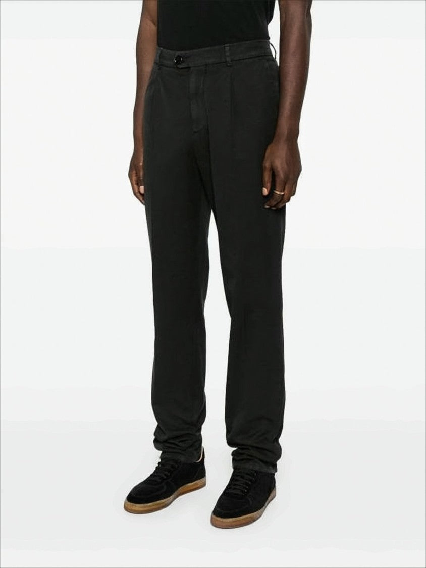 Straight Fit Tailored Cotton Pants