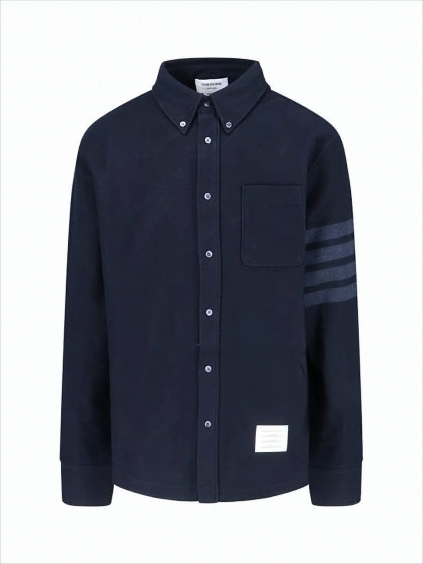 Striking Long-Sleeve Button-Down Shirt with Structured Silhouette