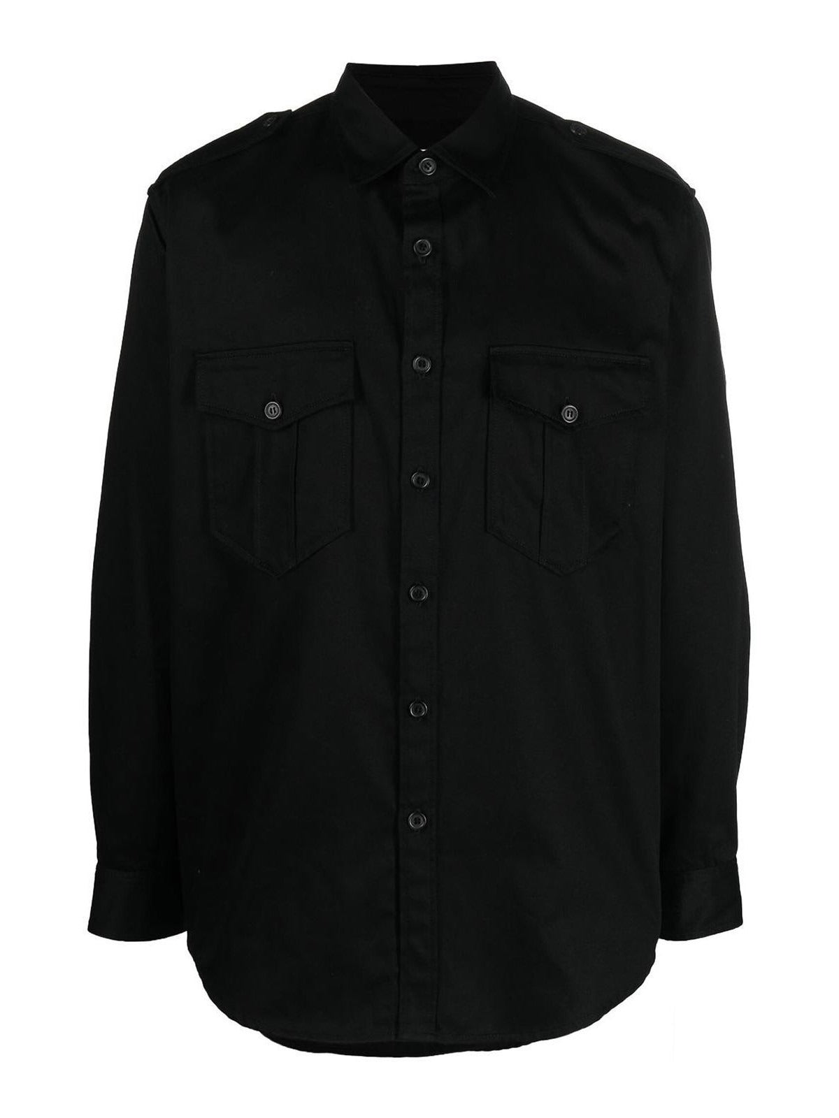 Long-Sleeved Button-Up Shirt with Relaxed Fit