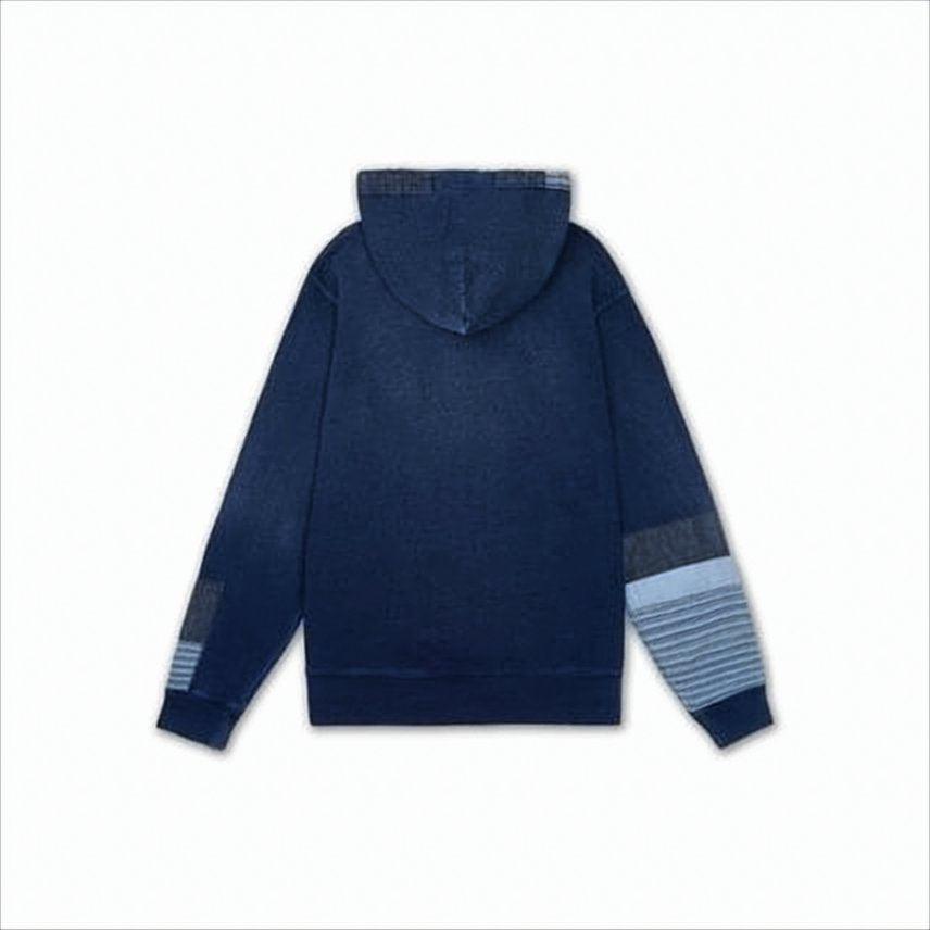 Hooded Sweatshirt With Patchwork Accents