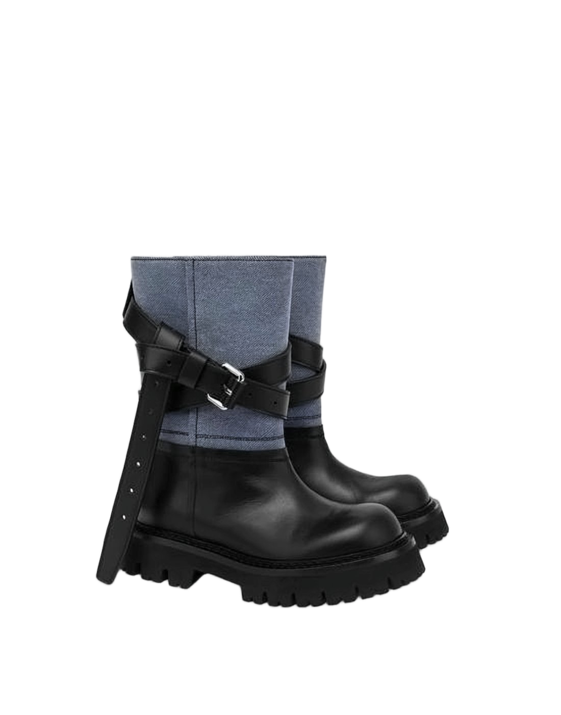 Edgy Black Leather Boots with Textured Upper